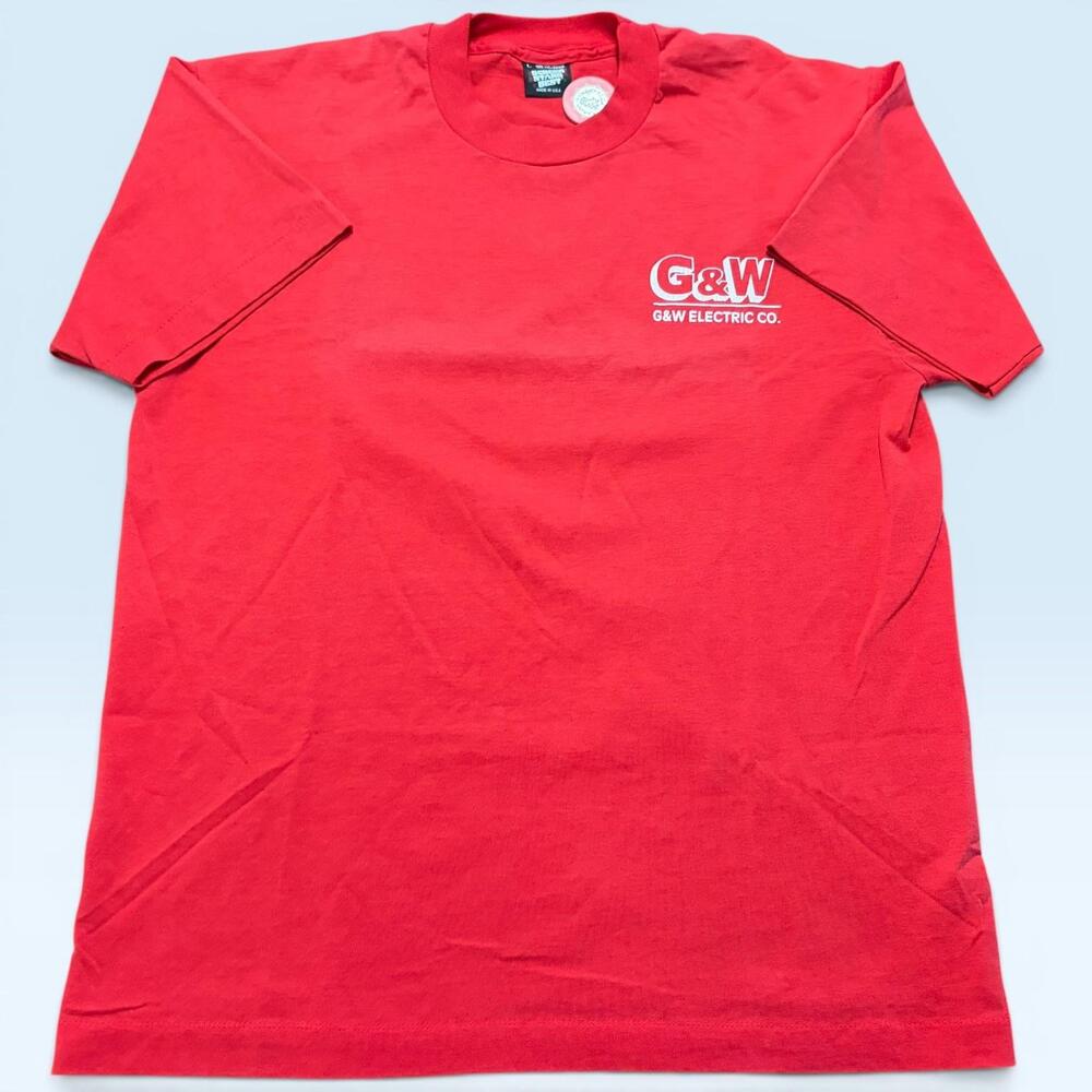 Vintage Screen Stars Best Shirt Mens Large Red G&W Electric Terminator T-Shirt